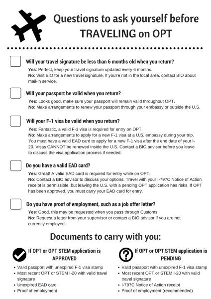 schengen list visa application OPT U.S. Travel While on to Re entry and the