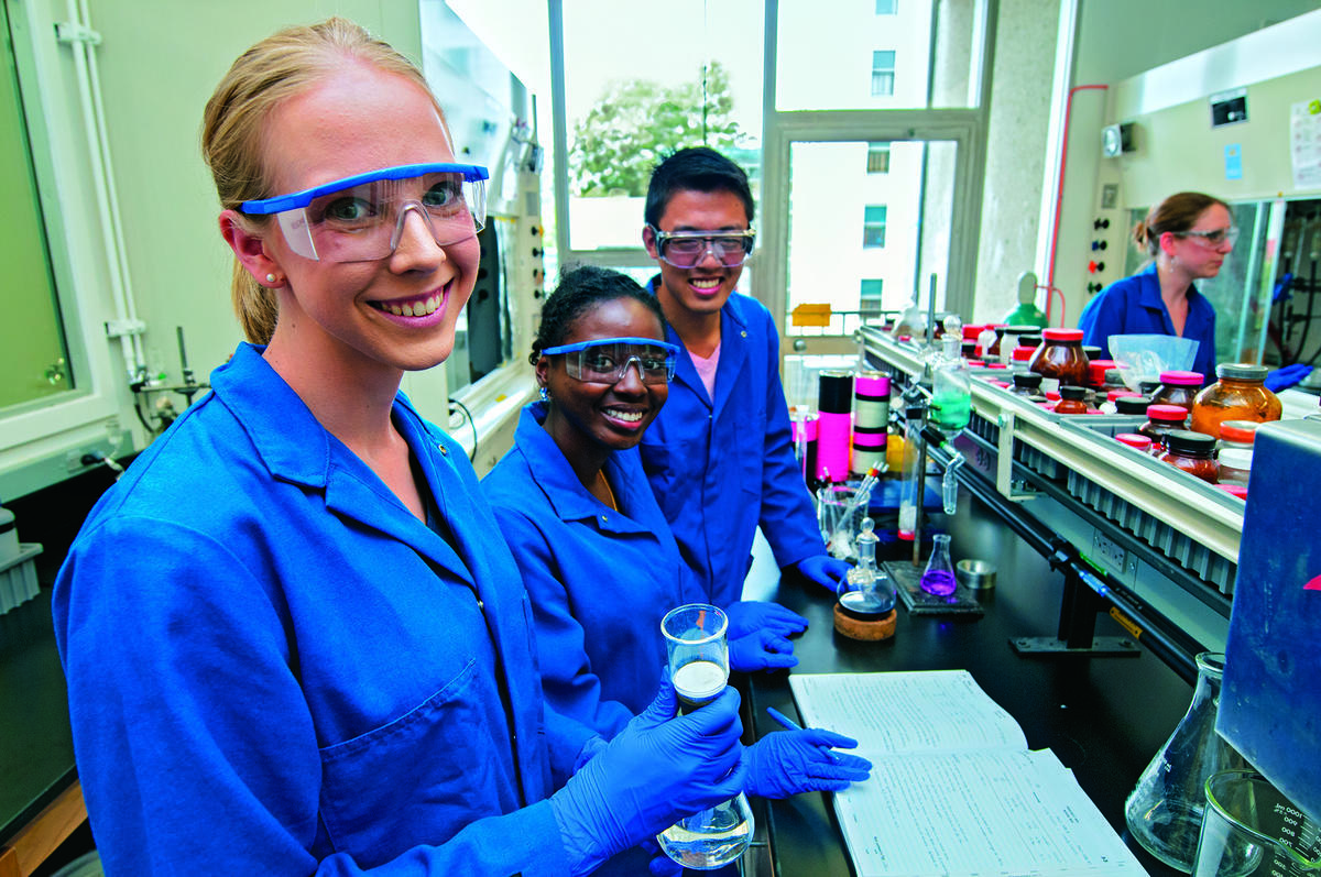 Students work in a lab at UC Berkeley