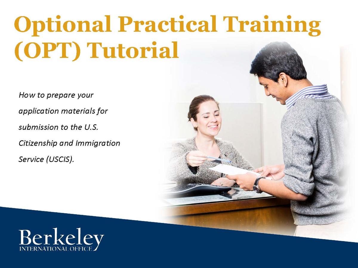 Opt Application Instructions International Office Opt Application Instructions International Office