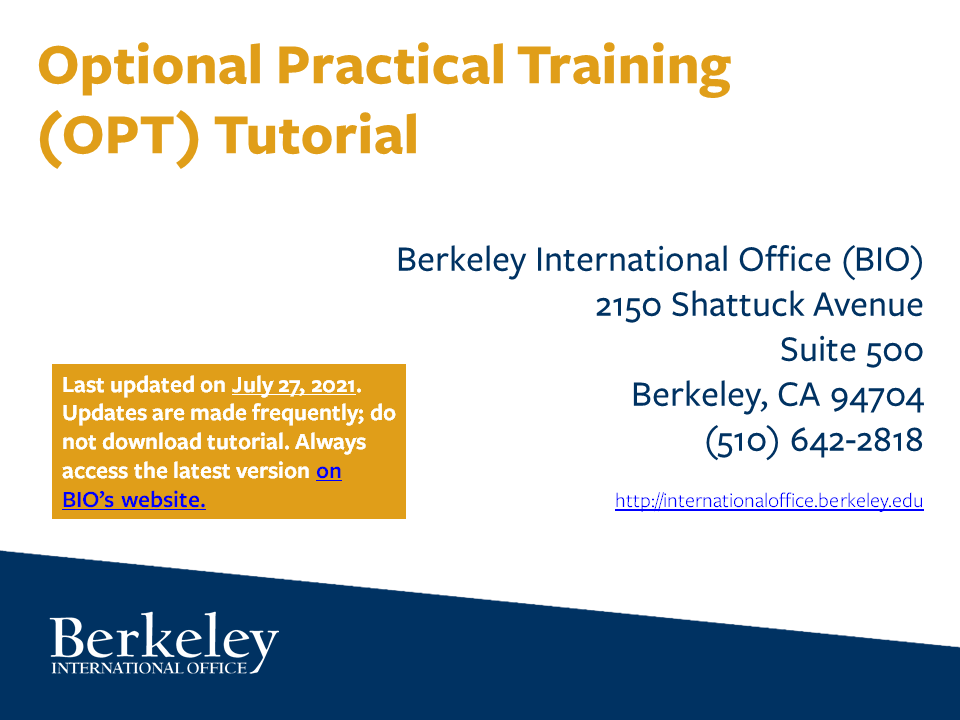 OPT Tutorial OPT Tutorial