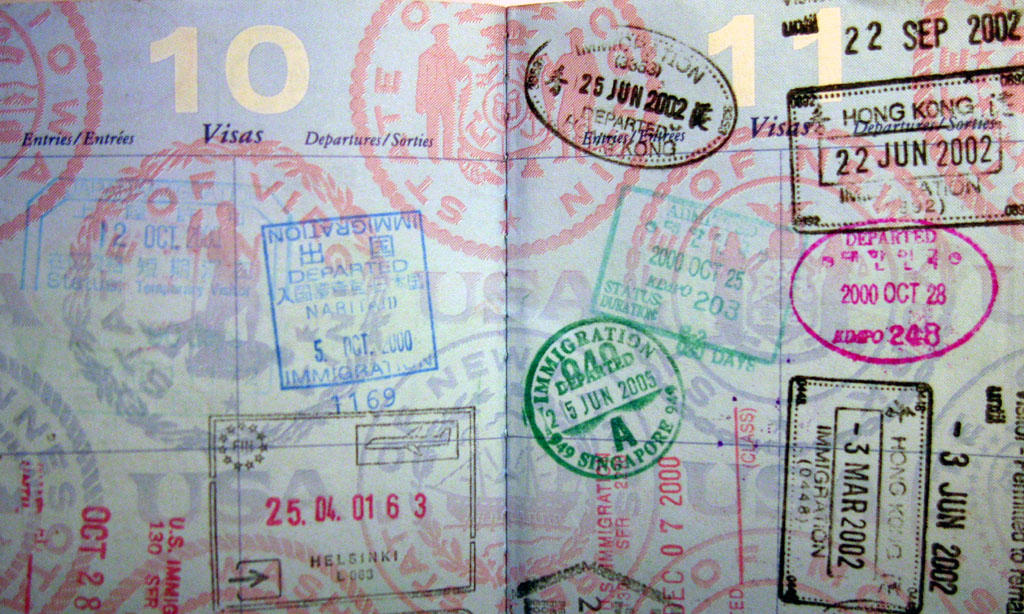 Passport visa stamps